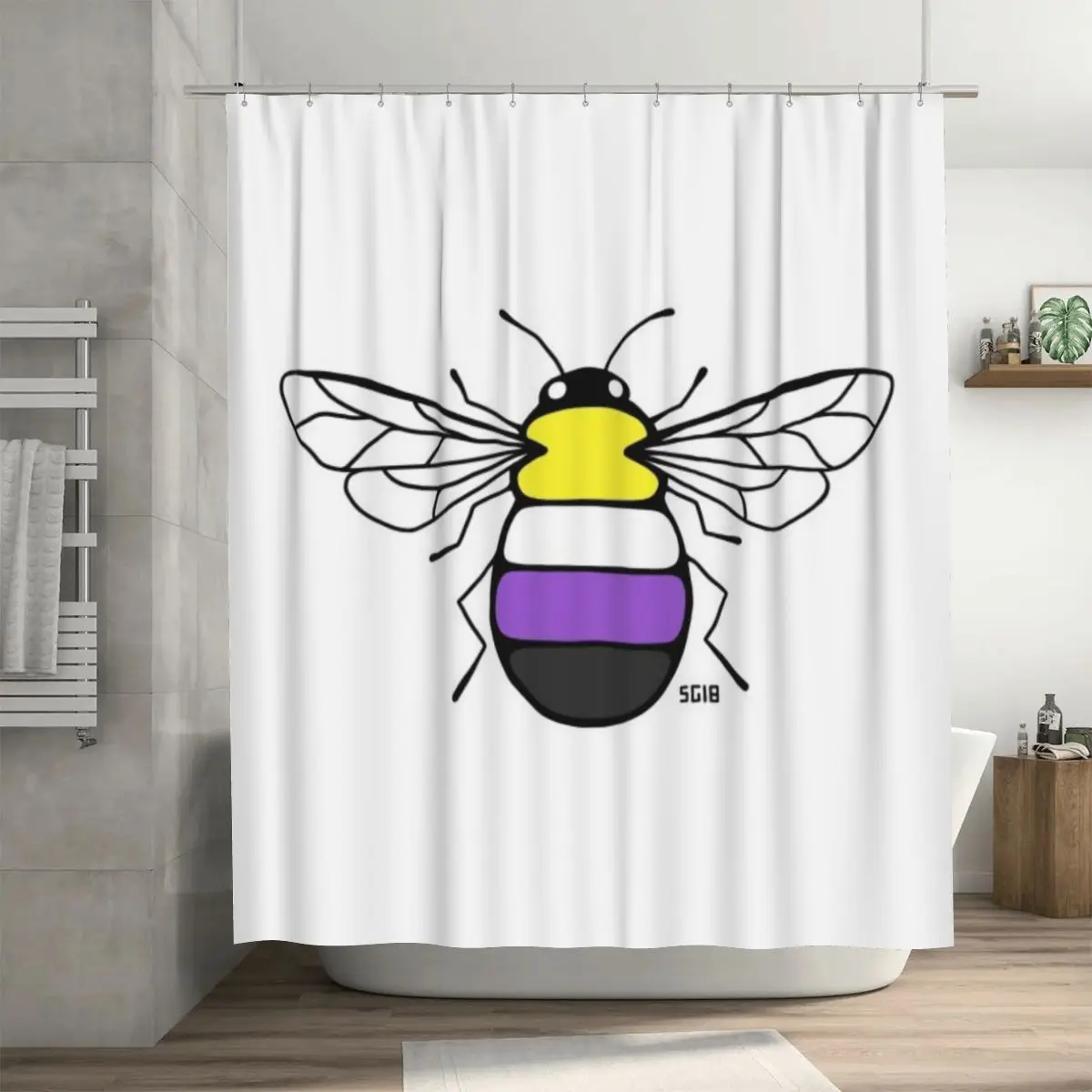 

Душевая занавеска 72x72 дюйма с крючками и индивидуальным узором