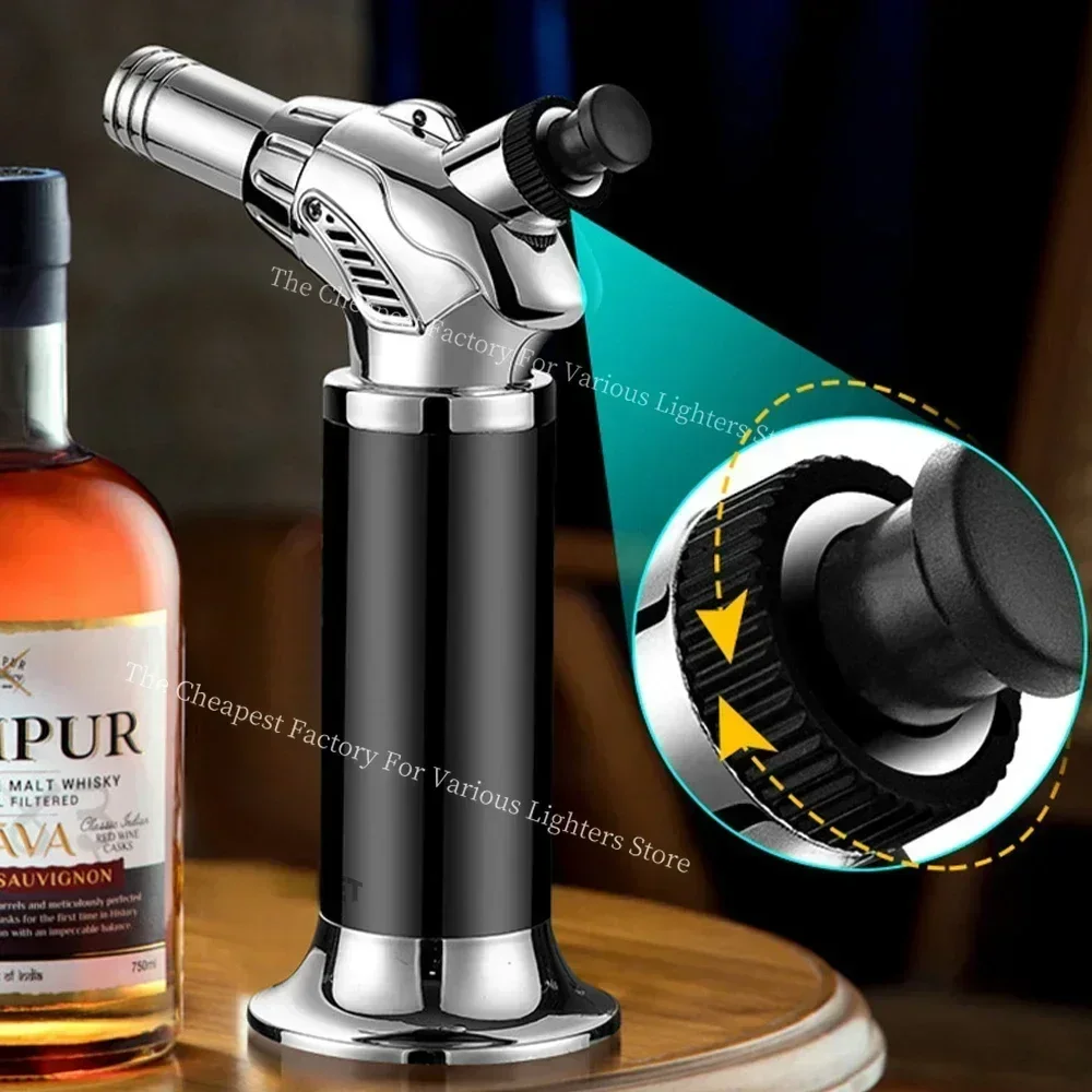 Fire Jet Flame Kitchen Metal Gun 3 1300&deg;C Welding Torch Windproof Cooking BBQ Inflatable Butane Gas Cigar Lighter Outdoor