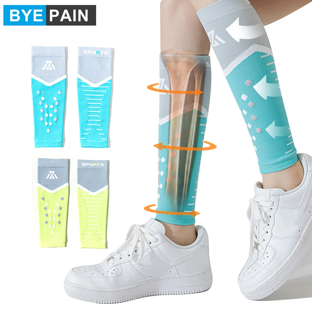 1 paio di maniche a compressione per polpacci per uomo donna - Calzini a compressione per gambe, calzini a compressione senza piedi per stecca tibia e vene varicose