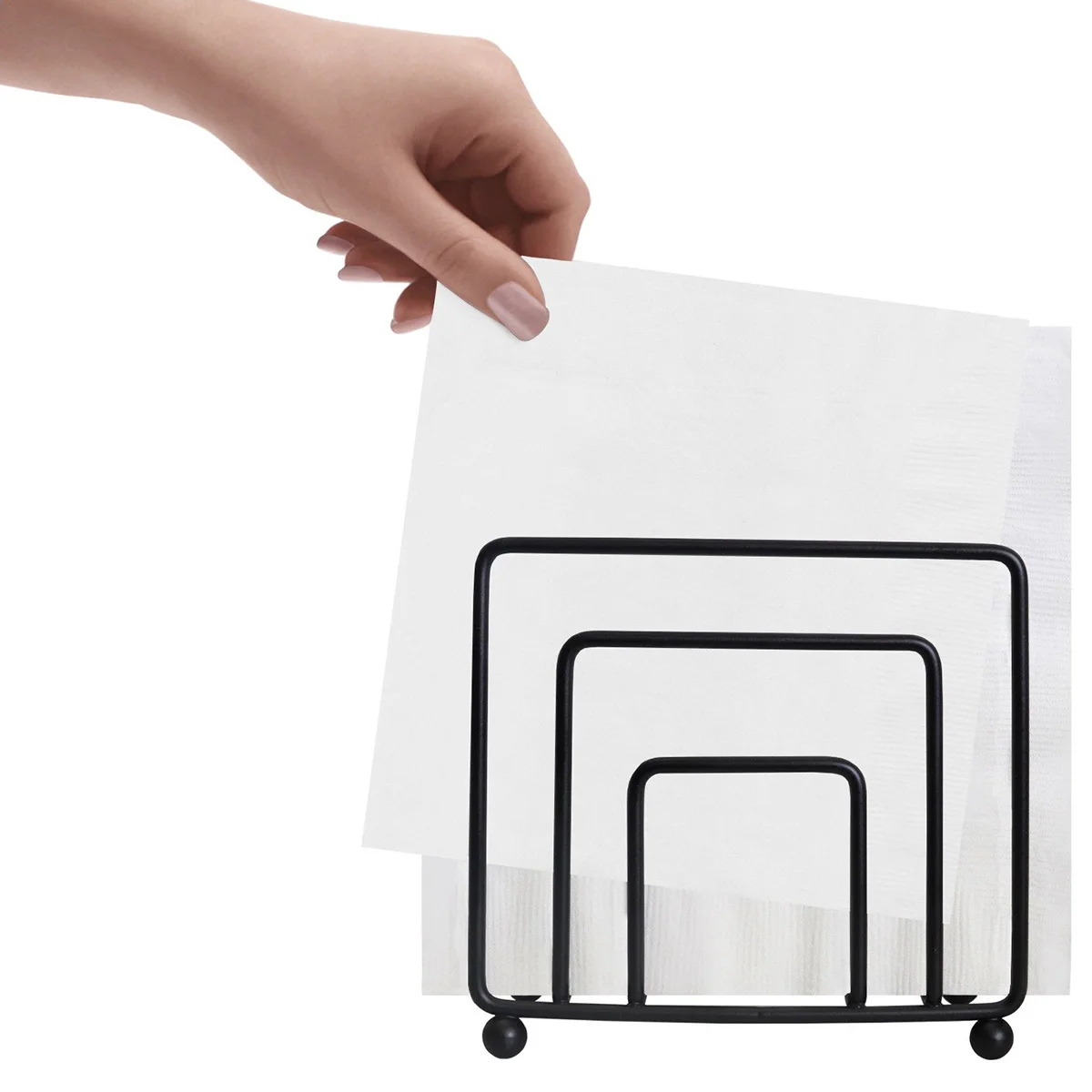 Napkin Holder for Table Freestanding Napkin Holder Dispenser Minimalist Paper Napkin Holder Iron Napkin Dispenser Reusable Table 4