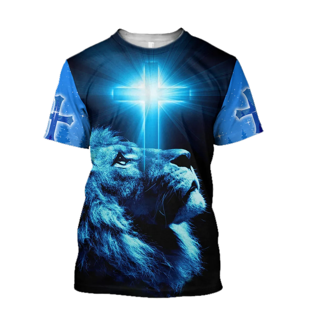 

Summer Fashion Men's T-shirt God Religion Christ Jesus Cross 3D Printed Loose Short Sleeve Street Oversized Top T-shirt