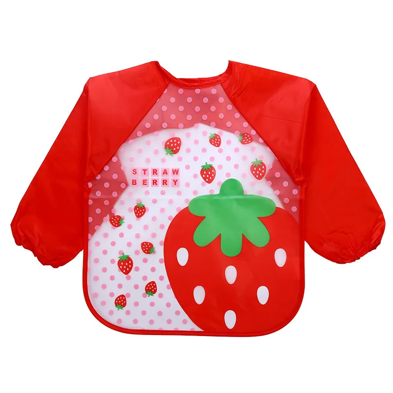 Baby Bandana Bibs Cute Colorful Cartoon Bibs Waterproof Infant Eating Children Drawing Long Sleeve Apron Baby Self Feeding Bib baby stroller mosquito net Baby Accessories