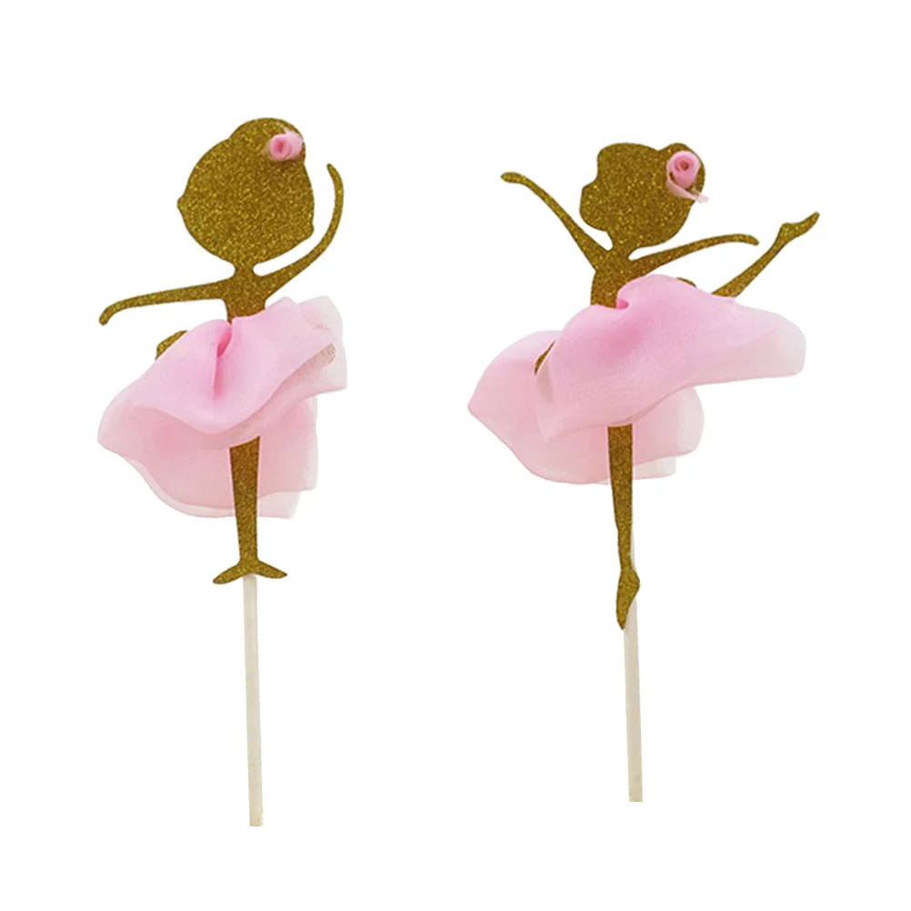 Cake Toppers Gold Glitter Dancing Girl Ballerina Cupcake Toppers Cake Picks Wedding Shower Decorazione Per Feste Di Compleanno