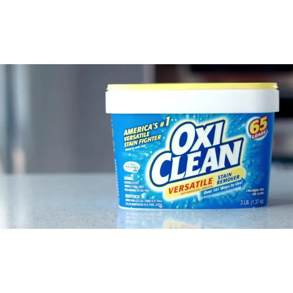 Oxygen-Powered Stain Remover Powder Laundry & Home Use 5lb Container 101 Uses Color Safe Fabric Cleanser Versatile Formula