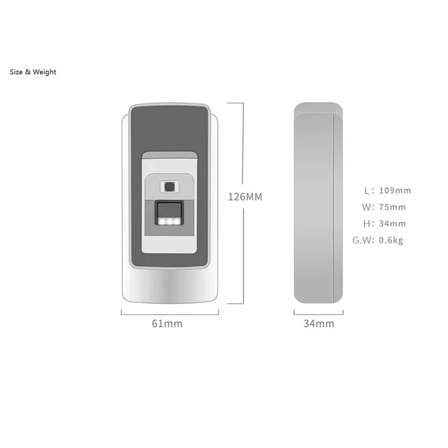 RFID access control controller IP68 waterproof fingerprint access control machine Wiegand 26 fingerprint reader anti-vandalism 6