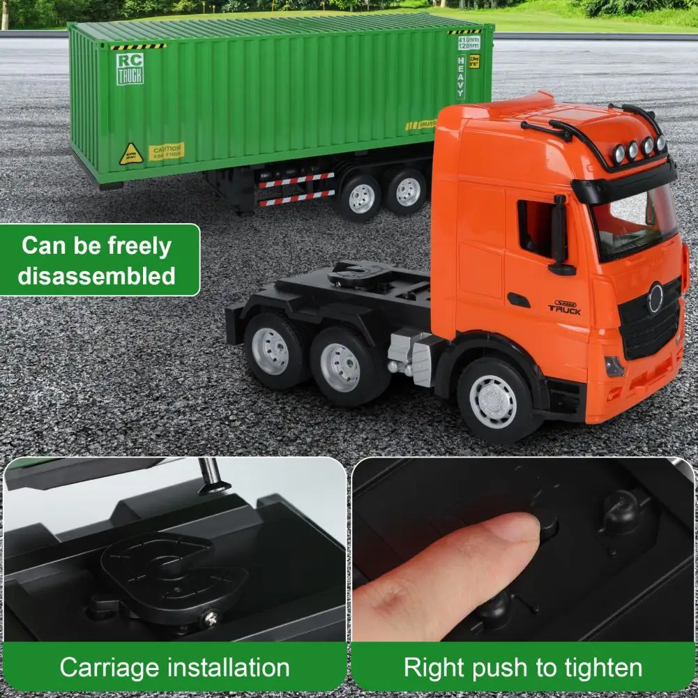 2.4GHz RC Truck Head Car Model Toys 9 Channel Simulation Engineering Transport Electric Remote Control Transport Vehicle Toy 3