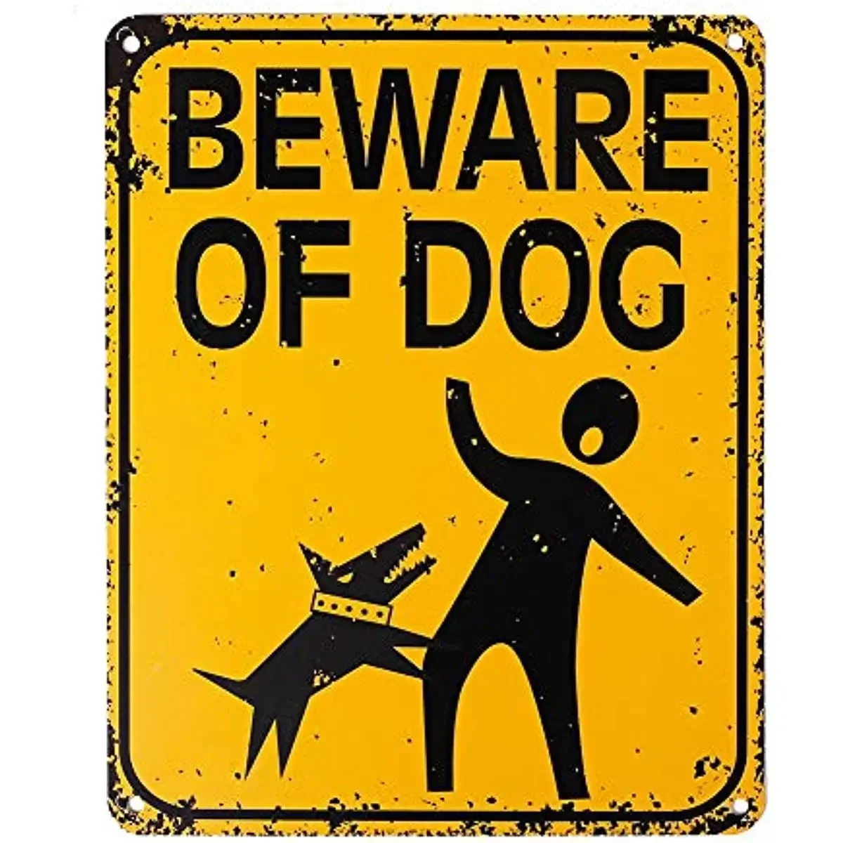 

Vintage Funny Beware of Dog Sign 8'' X 12'' Metal Beware of Dog Warning Signs for Fence House Home Wall Decor Posters