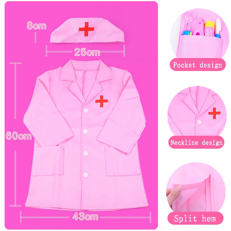 Children Pretend Play Game Simulation Doctor Nurse Coat Kindergarten Puzzle Set Role Playing Gifts for Kids Boys Girls TMZ 4