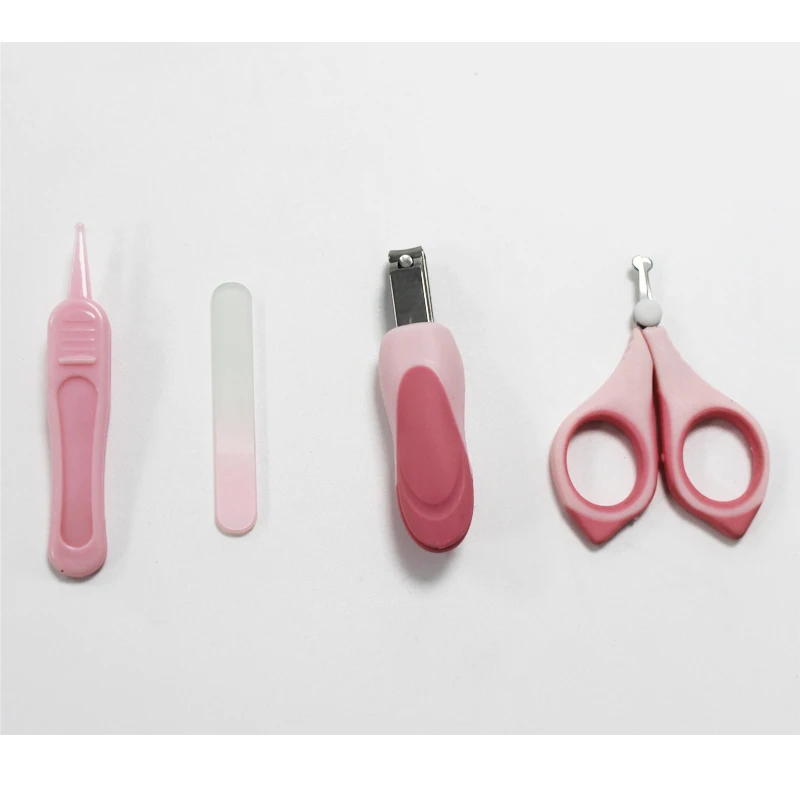 가정 여행  네일 키트, 4 인 1, 어린이 네일 케어 세트, 매니큐어 페디큐어 도구, 손톱깎이, 파일 가위 핀셋 포함