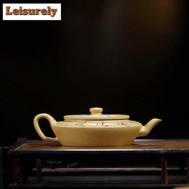 100ml Yixing Purple Clay Teapots Handmade Lotus Pot Raw Ore Motoyama Green Mud Tea Maker Kettle With Filter Zisha Tea Set Gift