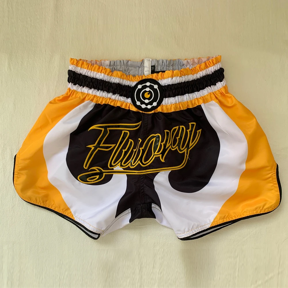 FLUORY MTSF97 MMA Fighting Muay Thai Shorts Boxeo Boxer Training Sports High Quality Kick Boxing Fitness Athletic Pants For Kid