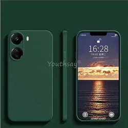 Liquid Silicone Camera Protector Phone Case for Poco X7 Pro - Soft, Durable, and Stylish Coque s Cover (BlackGreen)