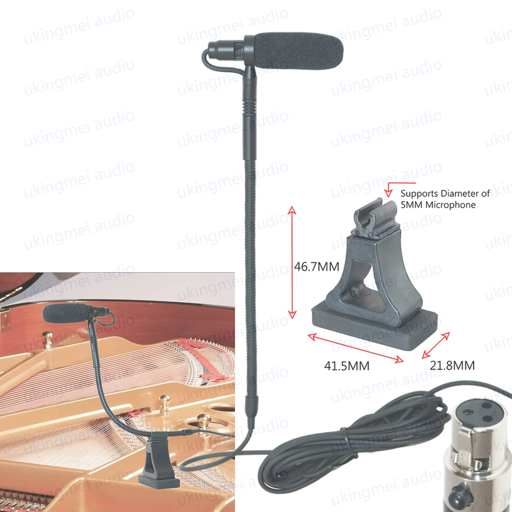 Professional Musical Instrument Condenser Gooseneck Microphone System For Guitar Saxophone Violin Piano Cello Bass Clarinet