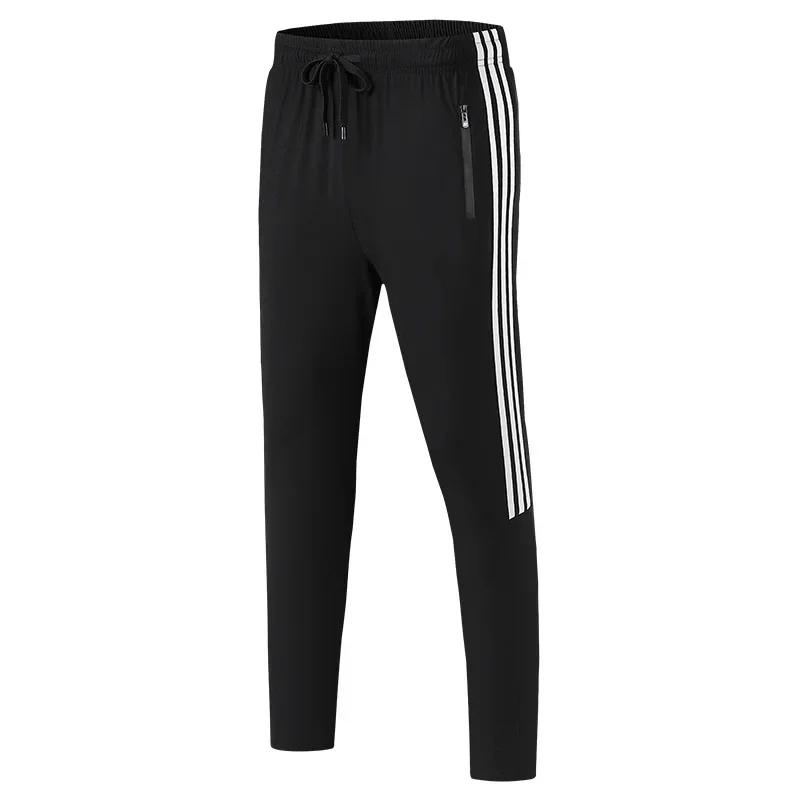 Classic Summer Ice Silk Casual Pants Three Pieces Long Knitted Trousers Comfortable Breathable Skateboarding Sportswear