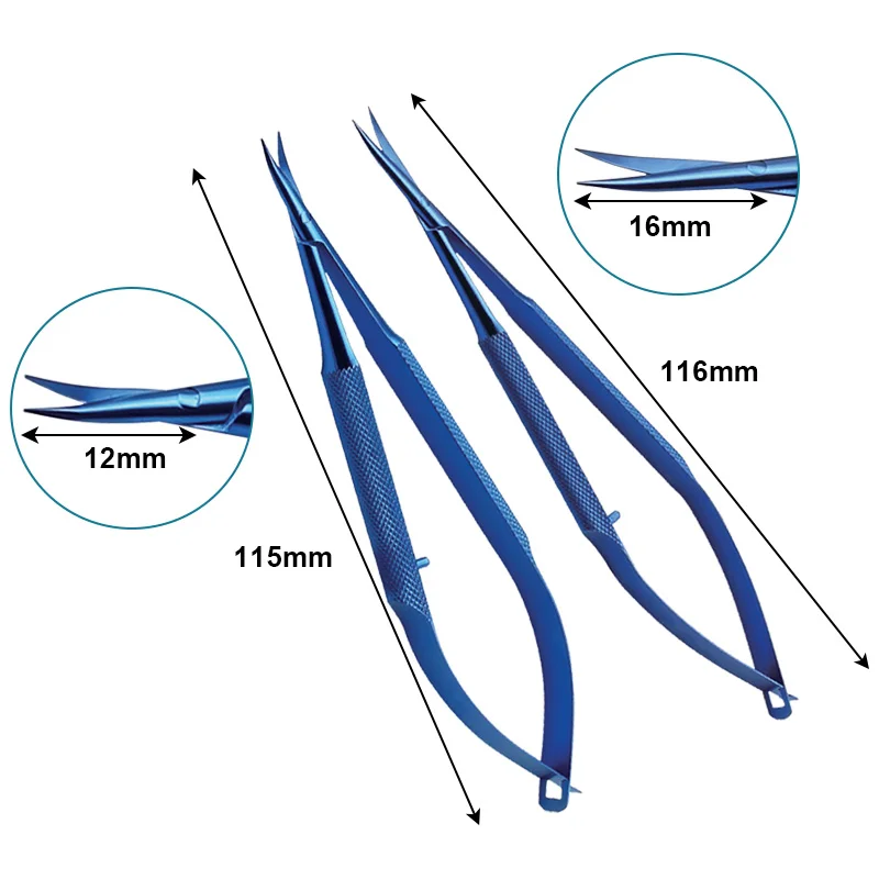 

1pcs Curved Castroviejo Corneal Scissors Conjunctiva Scissors Ophthalmic Eye Instrument Titanium Alloy