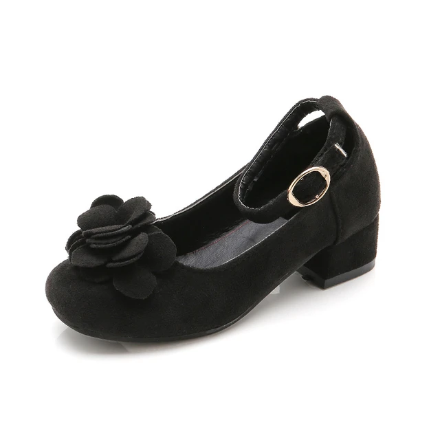 Kids High Heel Shoes | Fancy Black High Heels for little girls-thanhphatduhoc.com.vn