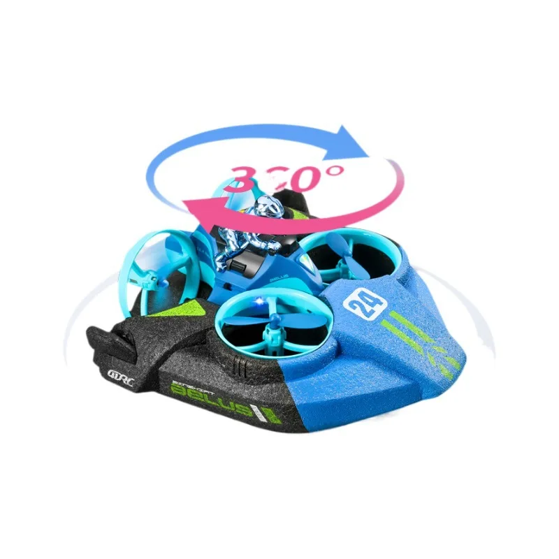 Remote control ship, CR car, CR aircraft, three in one deformable drone, hovercraft aircraft, stunt flying car, boy's four axis 6