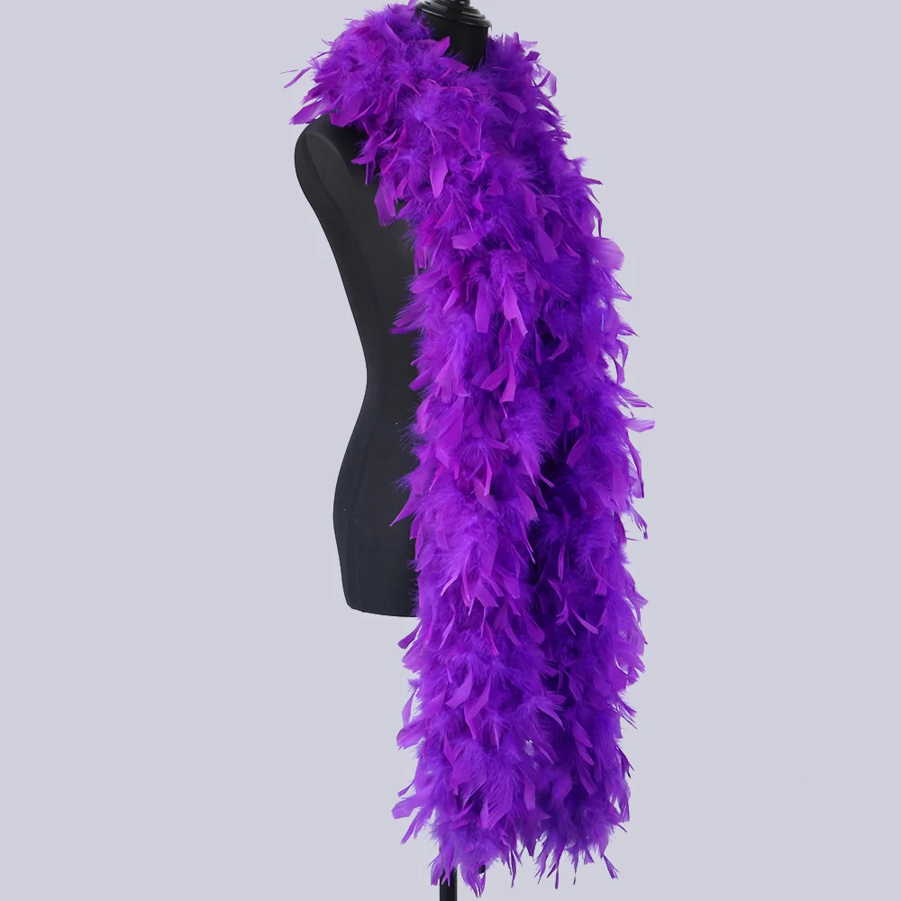 Turkey Marabou Feather Boas 90 Grams Purple 2 Meters Scarf Wedding