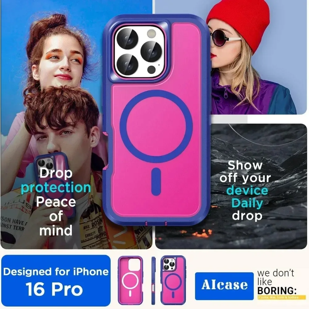 Premium Heavy Duty Magnetic Armor Case with Anti-Slip Grip and Charging Protection