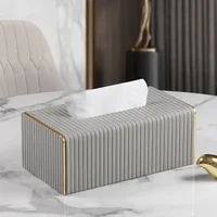 Exquisite Streak European Style Leather Tissue Box, High Quality, Hotel, Living Room, Bathroom, Home Decor, New 2