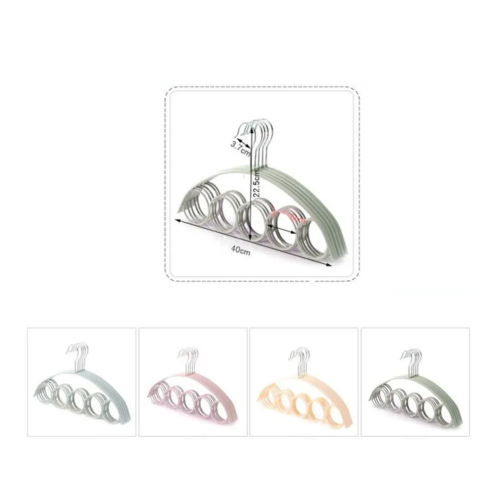 4개 플라스틱 스카프 넥타이 걸이 벨트 랙 5링 옷장 정리대 공간 절약 다용도 옷걸이 스카프 넥타이 걸이