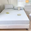 100% Cotton Single Product Bed Hat Yarn-dyed Washed The Fitted Series Striped 360 with Elastic Mattress Cover 200x220  Bedding 1