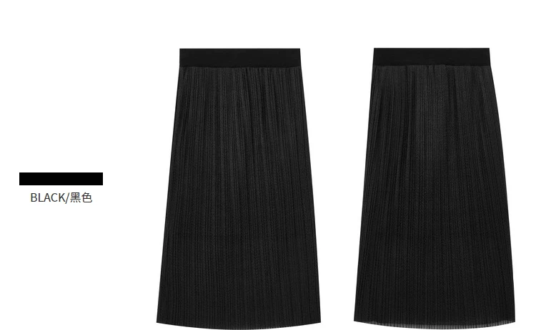 black pleated skirt A21 White Solid Elegant Women 2022 Spring New Midi Skirt Knitted High Waist Gauze Patchwork Ladies Chic Streetwear Long Skirt white denim skirt