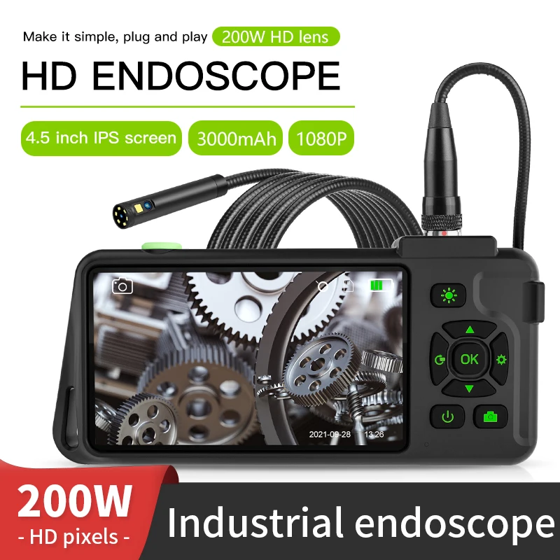 

HD 5-inch IPS screen industrial pipeline endoscope cameras single and dual lens 500W autofocus pipeline inspection endoscope