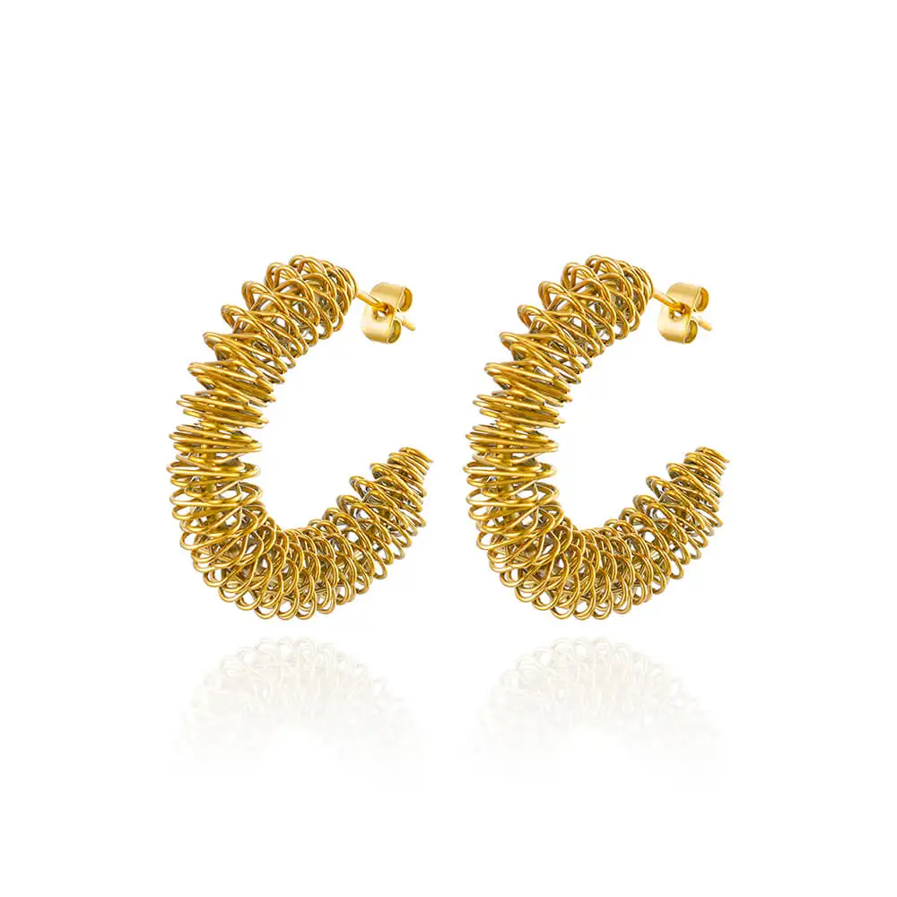 C-shaped Rotating Spring Narrow Earring For Women