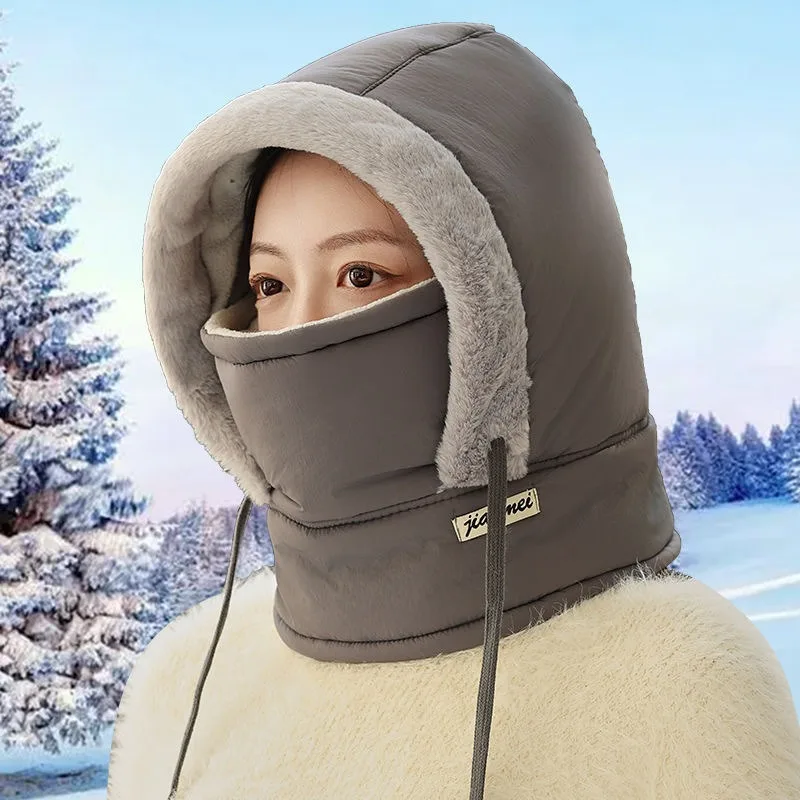3-in-1 Windproof Warm Winter Fleece Hood Ski Mask Cold Weather Outdoor Protection Balaclava for Skiing Snowboarding Hiking