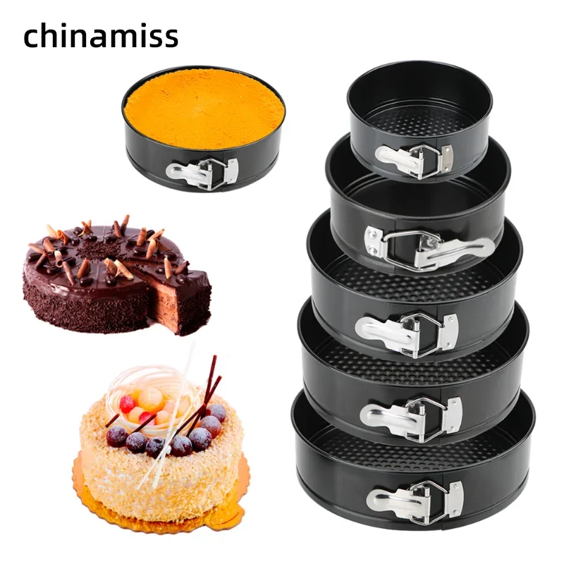 Removable Bottom Non-Stick Metal Bake Mould Round Cake Pan Bakeware Carbon Steel Cakes Molds Kitchen Accessories