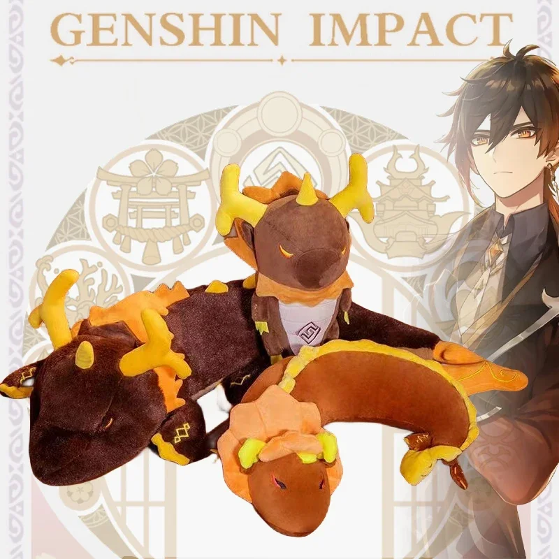 Genshin Impact Plüschtier Körperkissen Anime Zhongli Niedlicher Drache Sofa Dekoratives Weiches Schlaf-Rückenkissen Deko Stoffpuppe Geschenk – Detail 1