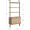 with Storage Cabinet, Beacon 3-Shelf Solid Wood Bookshelf, Bohemian Wall Mounted Shelf with Seagrass Door Fronts 3