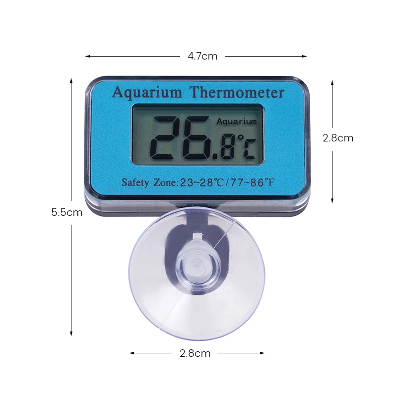 Aquarium Thermometer LCD Digital with Probe Suction Cup Temperature Control Fish Tank Water Electronic Thermometer Measurement