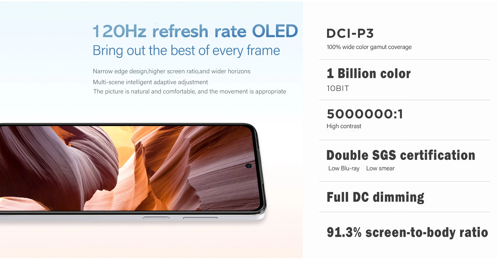Smartphone with 120Hz refresh rate OLED