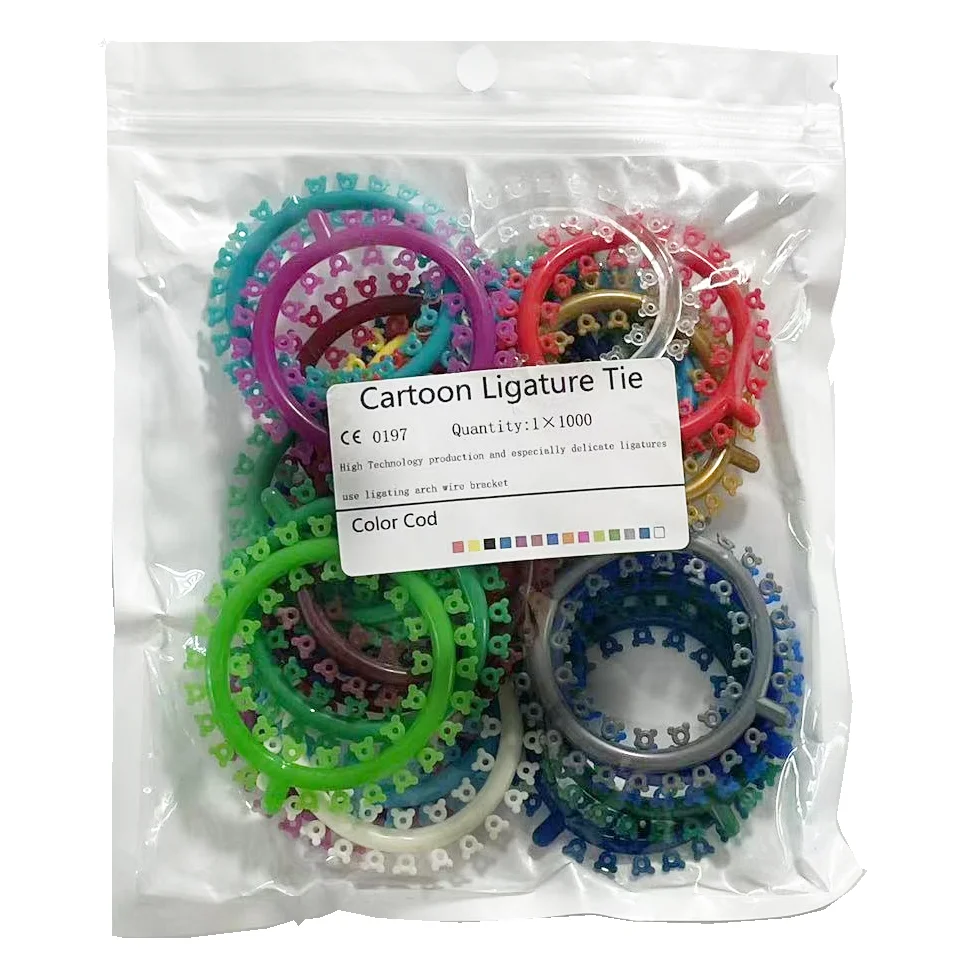 

25Sticks 1000pcs Mixing Color Mickey Type Rubber Elastic Tie