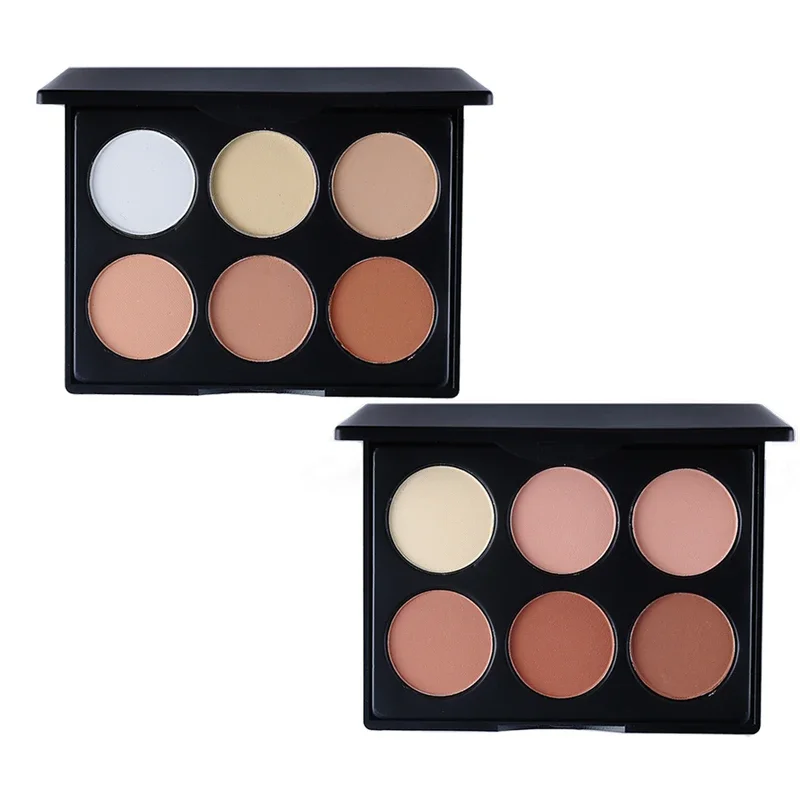 6 Colors Face Highlighter Powder Palette Corrector Concealer Powder Palette Contouring Highlighter Bronzer Makeup