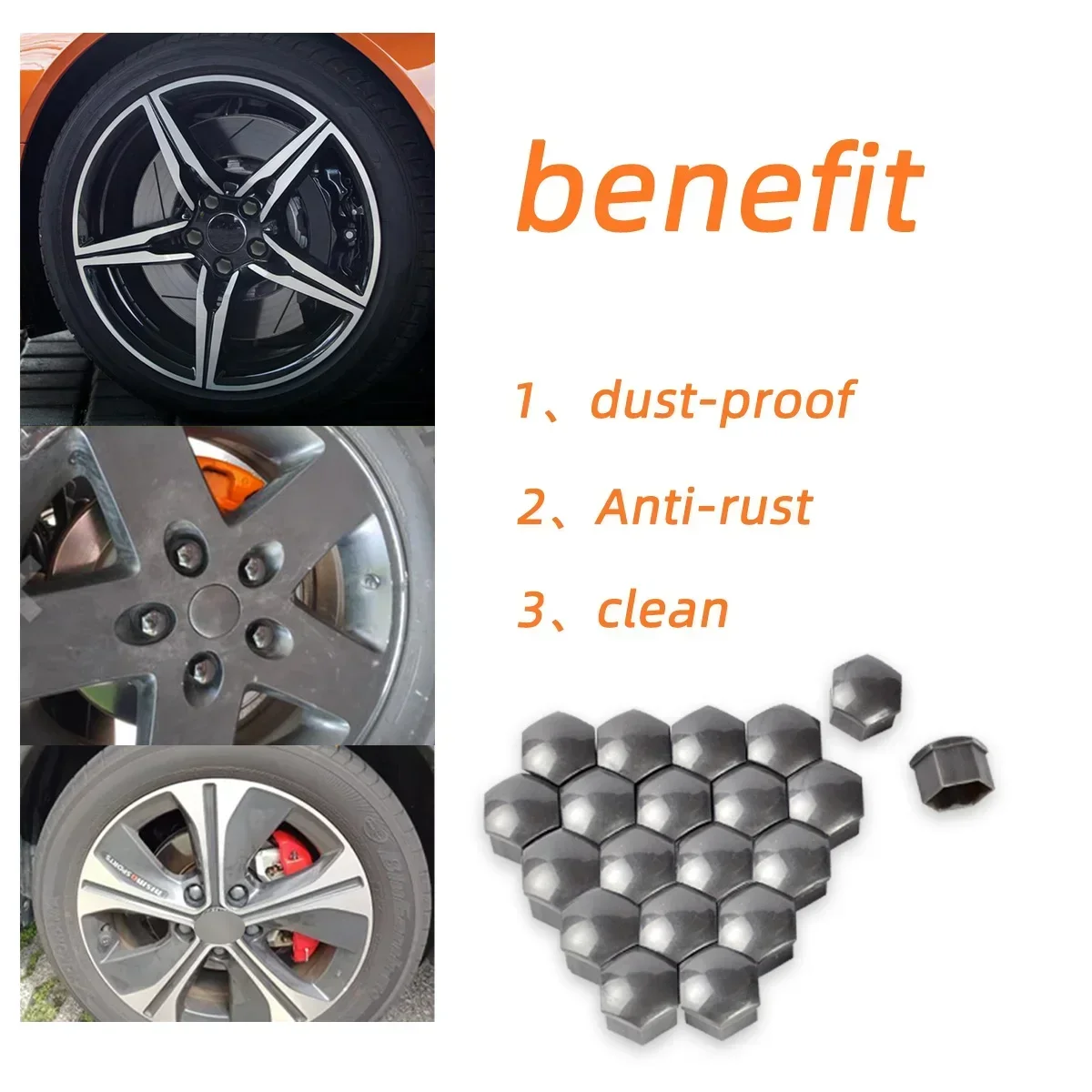 Car Wheel Nut Caps Wheel Nut Caps Wheel Nut Covers Bolt Nut Covers Protection Covers Caps Anti-Rust Auto Hub Screw Cover Car Tyre Nut Bolt Exterior Decoration 20Pcs 17/19/21mm