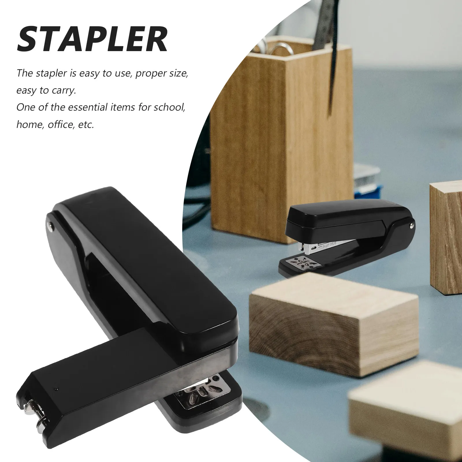 회전식 스테이플러 고내구성 플라스틱 및 금속 본체 인체공학적 편안한 그립감 다용도 휴대용 스테이플러(학교/사무실용)