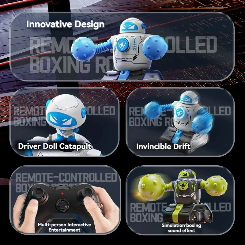 RC Robot Battle Boxing Robot 2.4G Remote Control Robot Light Sound Effects Humanoid Fighting Robot with Two Control Toys for Boy 2