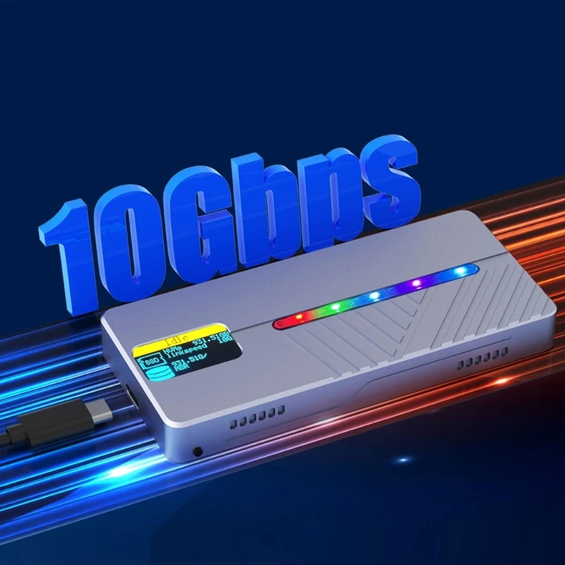 USB 3.2 10Gbps M.2 NVMe SSD ڽ ȿ   ϵ ̺ Ŭ  ÷ äο Led 