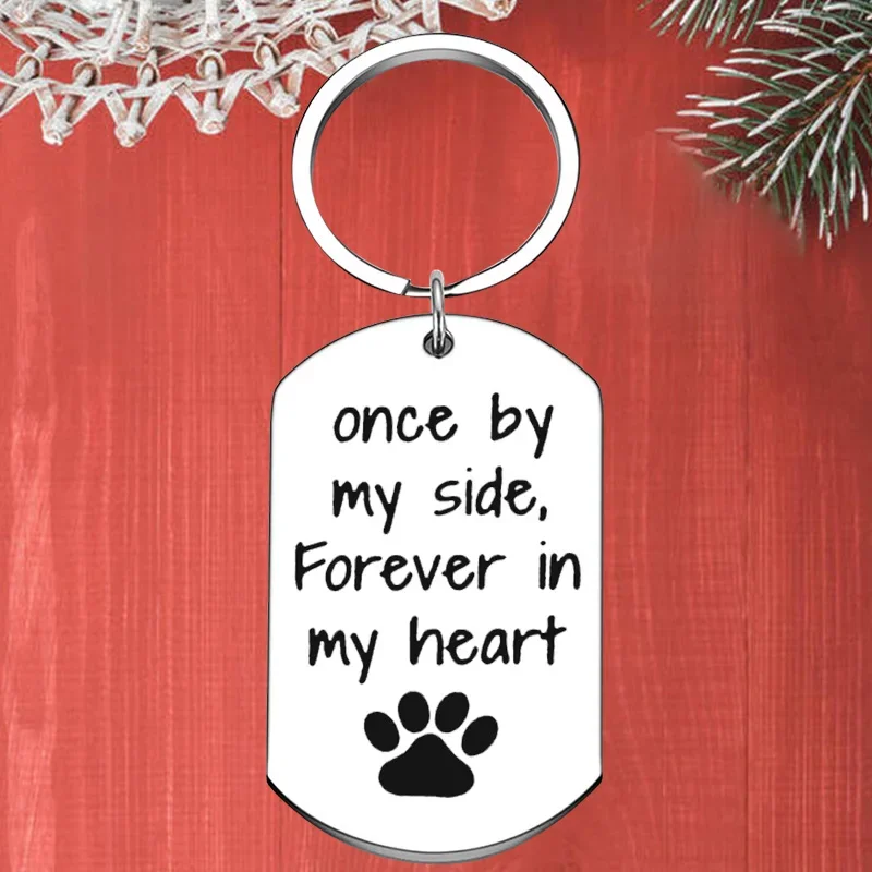 

Metal Pet Memorial Keychain Pendant Dog Cat Remembrance Key Chains Pet Lover Loss of Pet Gifts