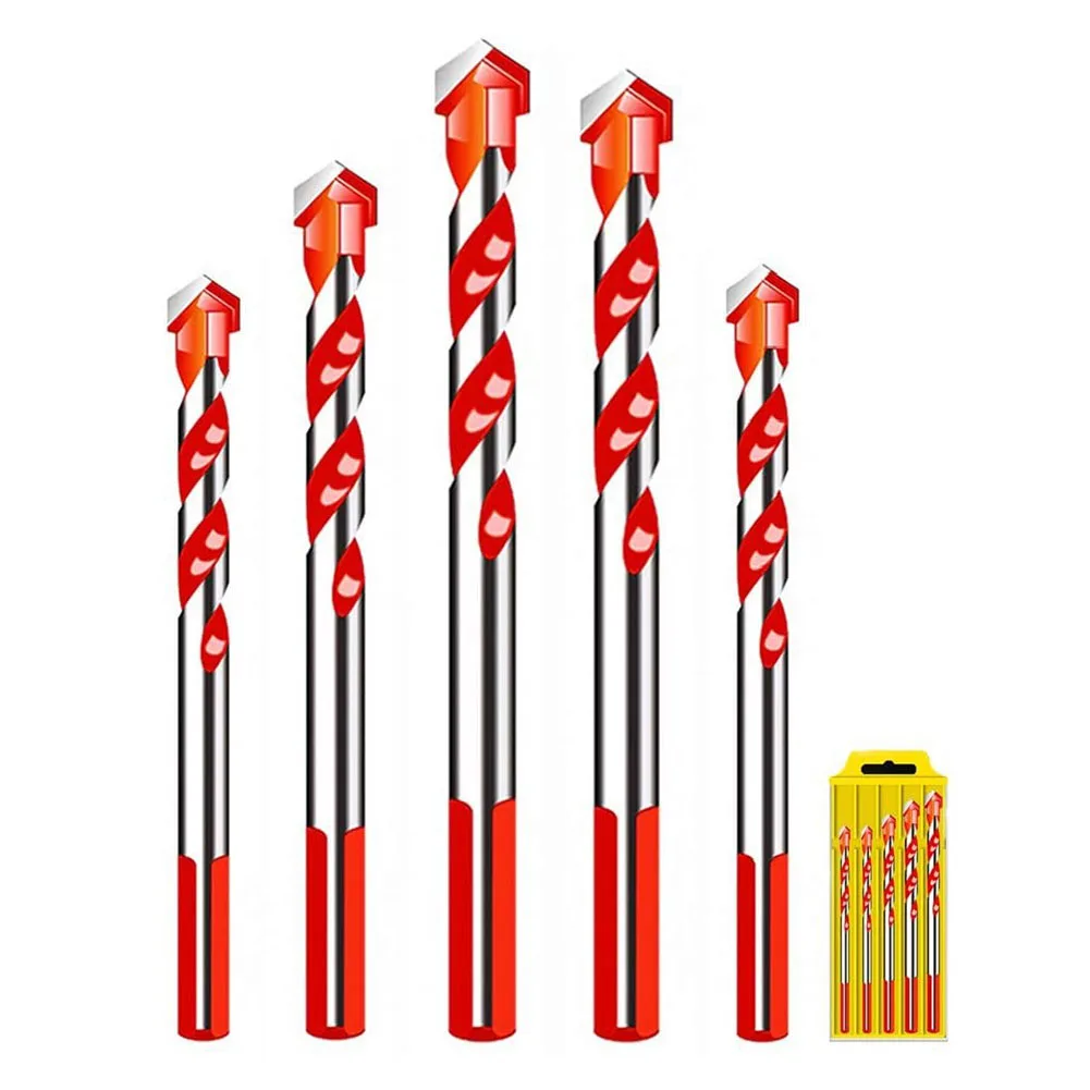 5PCS Multifunctional Drill Bits 6/8/10/12mm For Ceramic Marble Glass Concrete Cement Wood Drilling Electric Drill Bit Hole Opene
