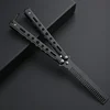 Foldable Comb Stainless Steel Practice Training Butterfly Knife Comb Beard Moustache Brushe Salon Hairdressing Styling Tool 6