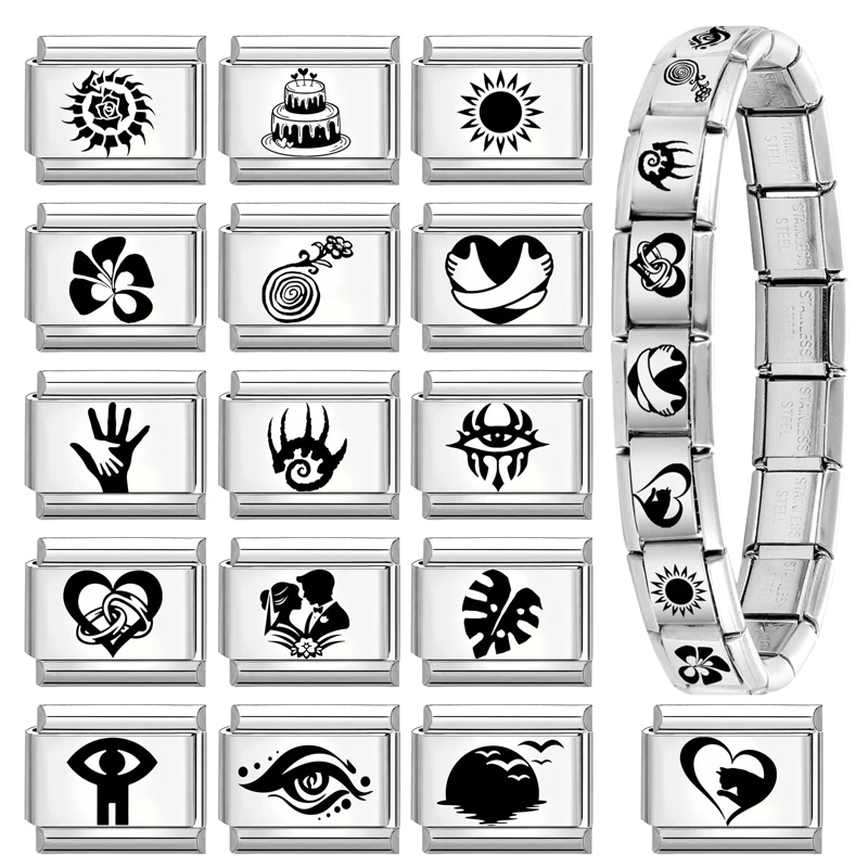 Girls DIY Laser Engraving Charm Links Bracelet
