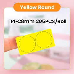 Waterproof Anti - Oil Label Printer Paper - Transparent Pure Color Thermal Stickers (Yellow Round 14 - 28mm)