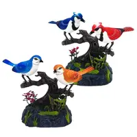 Simulation Bird Ornaments Vivid Electric Bird Decor With Sound Decorative Bird Decor Voice Control Battery Powered Perfect For 1
