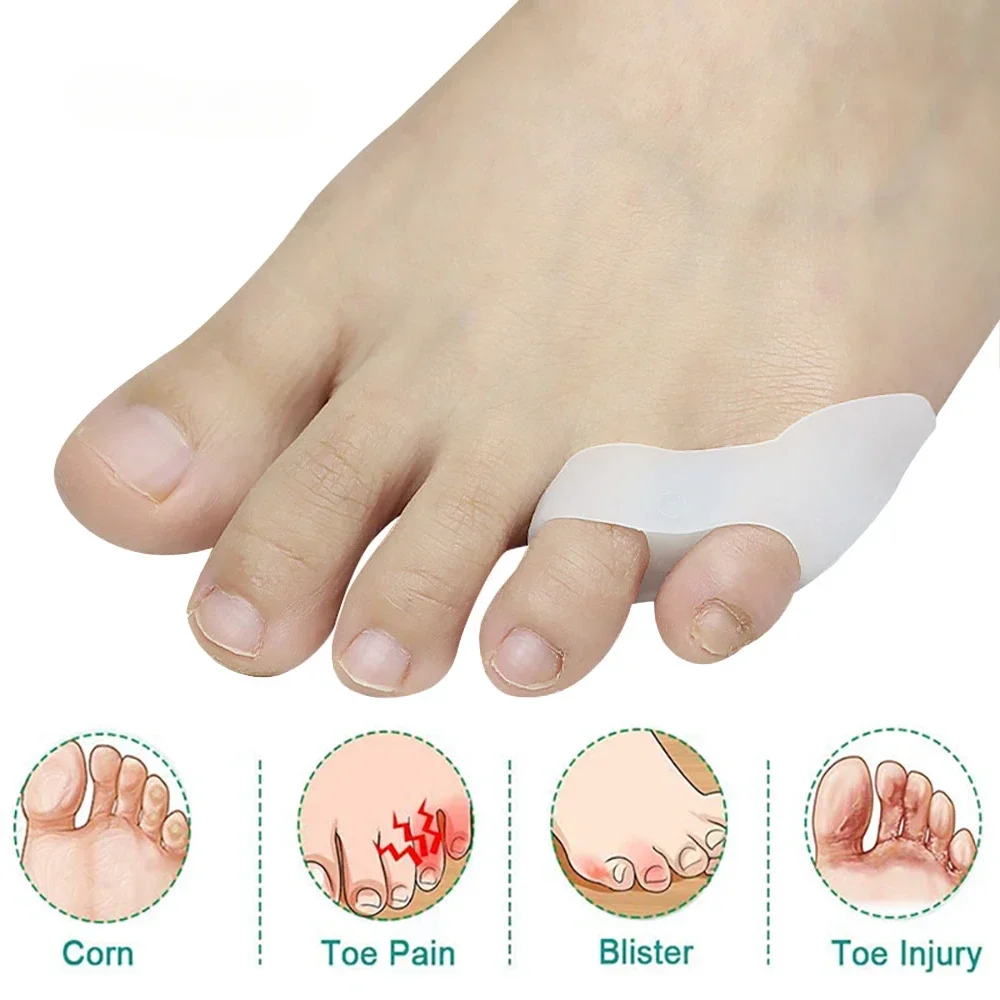 

2Pcs Gel Pinky Toe Separator Spacer Little Toe Corrector Protector Reduce Foot Pain Relief Callus Corns and Blisters Care Tool