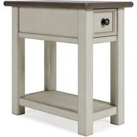 Bolanburg Farmhouse Chair Side End Table, Light Brown & Whitewash 2
