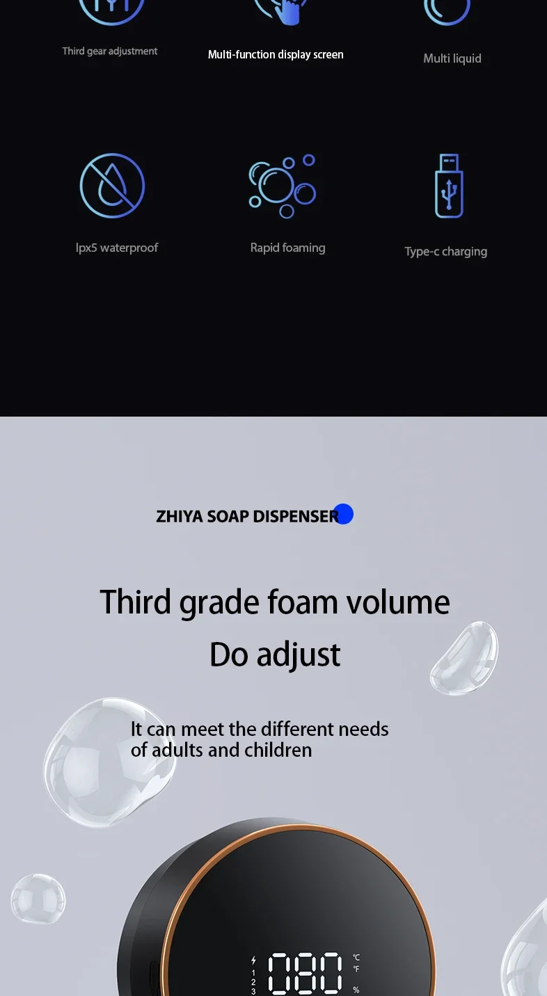 Description Picture 5 of itemAutomatic Soap Dish Fast Foaming Easy Installation Kitchen Soap Dispenser Hands Long Endurance Shower Kit Bathroom Equipment